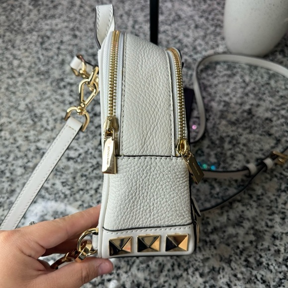 Michael Kors NEW! White and Gold Women\'s Brooklynn Small Backpack main image 13
